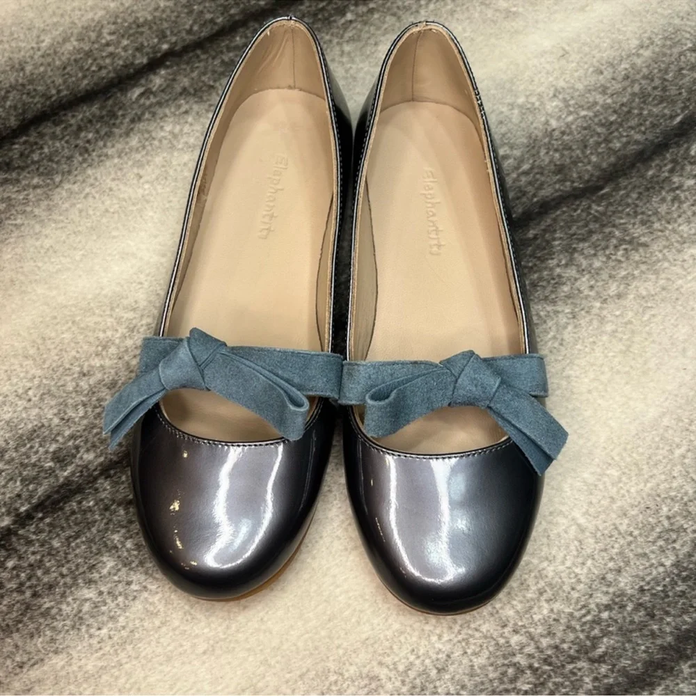 Elephantito Claire Patent Leather Steel Flats - Picture 2 of 9